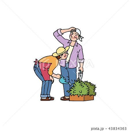 園芸をする夫婦 43834363