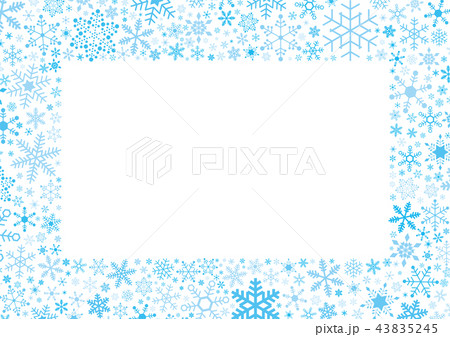 雪の結晶　フレーム四角 43835245