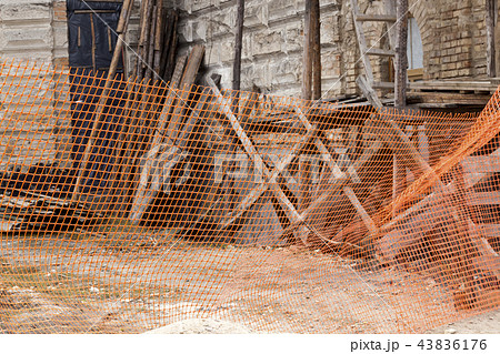 fenced with orange plastic 43836176
