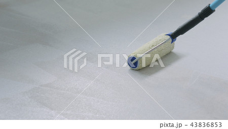 closeup applying primer on the floor 43836853