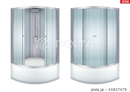 Modern corner shower cabin 43837479