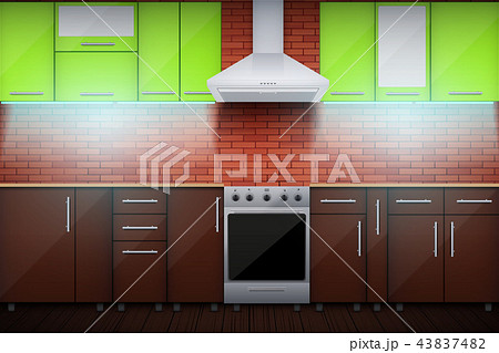 Typical modular kitchen with led light 43837482
