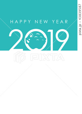 2019年 年賀状テンプレート 2019年 年賀状テンプレート 43839587