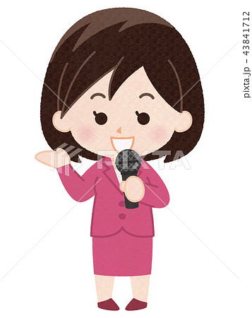 アナウンサー 女性のイラスト素材