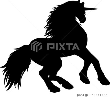 silhouette of an isolated black unicorn silhouette of an isolated black unicorn 43841722