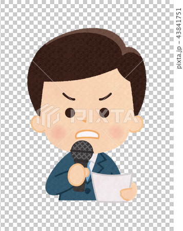 アナウンサー 男性のイラスト素材