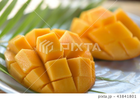 花切りカットしたマンゴー 43841801