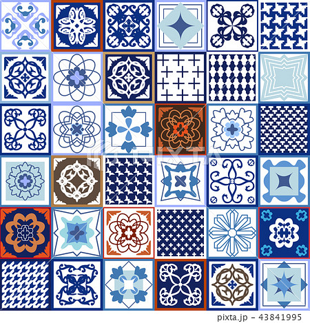 Vintage set of checkered ceramic tiles. Vintage set of checkered ceramic tiles. 43841995