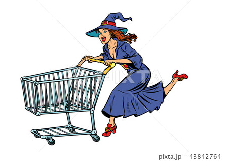 Halloween witch. isolate on white background. shopping cart trol 43842764
