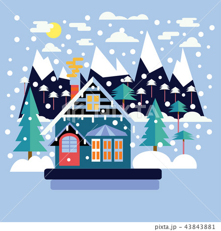 Merry Christmas design with country landscape 43843881