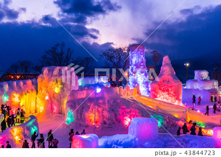 冬の北海道　2018 千歳・支笏湖氷濤まつり 43844723