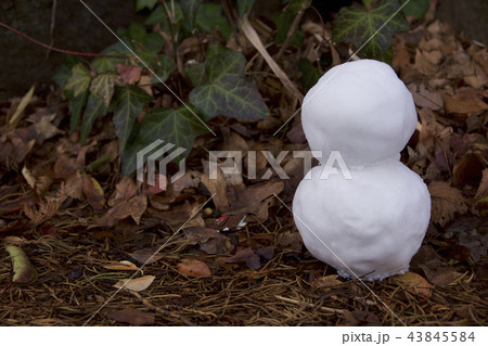 手作り雪だるまの写真素材