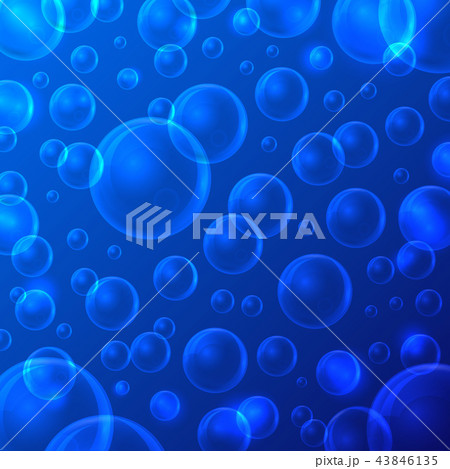 Bubbles Seamless Pattern Background on a Blue. Vector 43846135