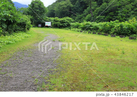夏の谷川岳 湯桧曽川沿い(新道)の休憩広場 43846217
