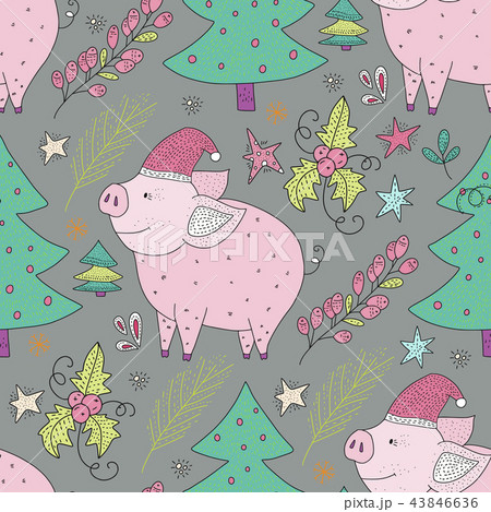 Christmas vector seamless pattern. 43846636