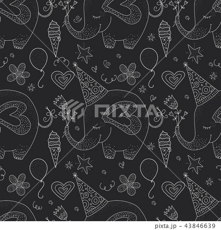 Birthday vector seamless pattern.  43846639