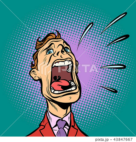 man screams. panic 43847667