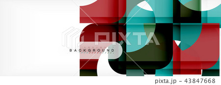 Colorful squares composition abstract banner. Illustration for business brochure or flyer 43847668