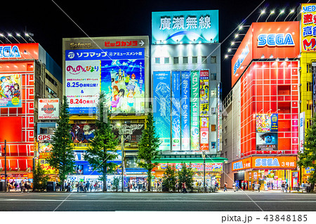 東京 秋葉原 夜の電気街 43848185