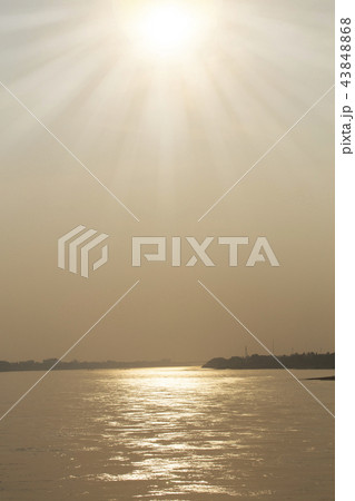 Beautiful views of mekong river at twilight. Beautiful views of mekong river at twilight. 43848868