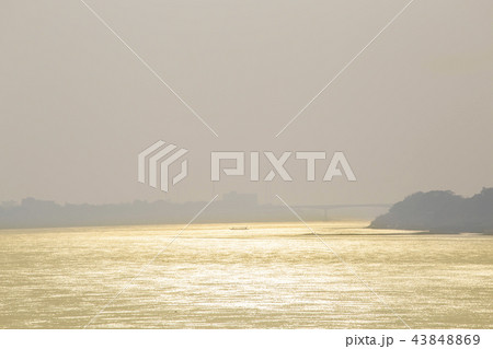 Beautiful views of mekong river at twilight. Beautiful views of mekong river at twilight. 43848869