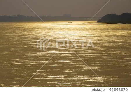 Beautiful views of mekong river at twilight. Beautiful views of mekong river at twilight. 43848870