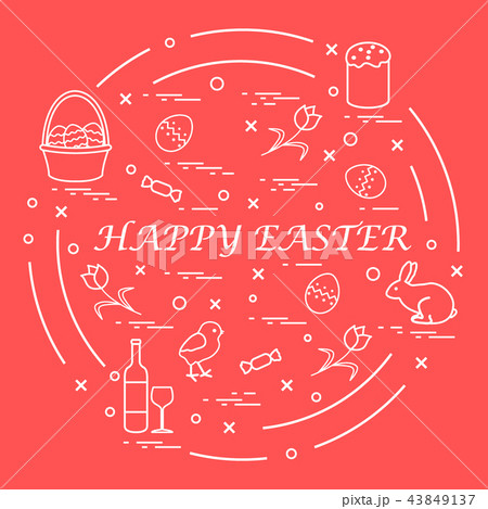 different symbols for Easter arranged in a circle different symbols for Easter arranged in a circle 43849137