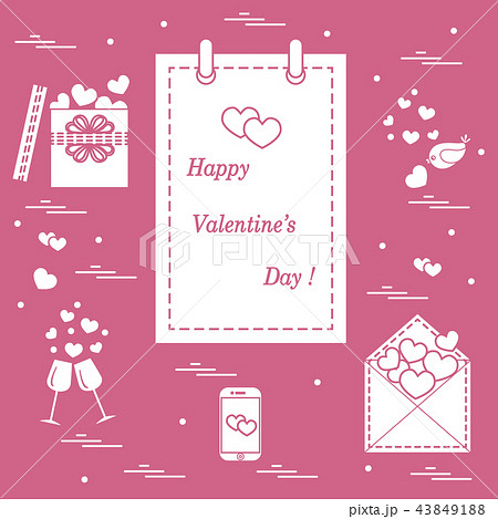 calendar with Valentine's Day, gifts, postal calendar with Valentine's Day, gifts, postal 43849188