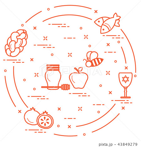 Jewish traditional treats and symbols 43849279