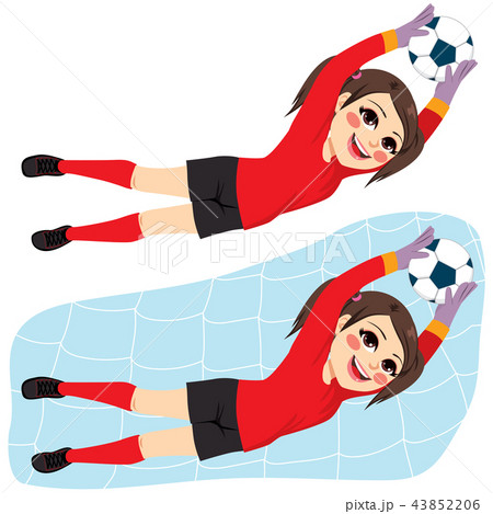 Soccer Player Girl Goal Keeper 43852206