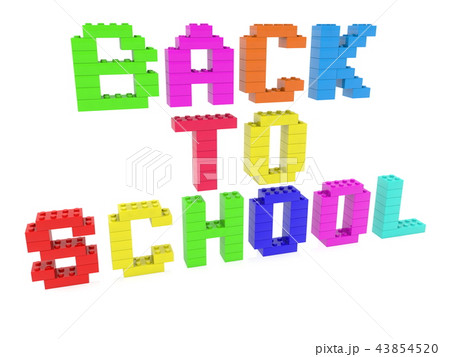 Back to school concept build from toy bricks 43854520