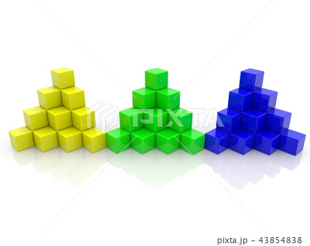 Abstract pyramids of colorful blocks 43854838