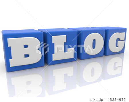 Blog concept in blue color toy cubic 43854952