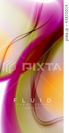 Mixing liquid color flow abstract background. Trendy abstract layout template for business or 43855014
