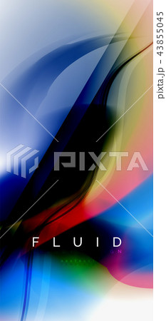 Color flowing wave, trendy liquid design template Color flowing wave, trendy liquid design template 43855045