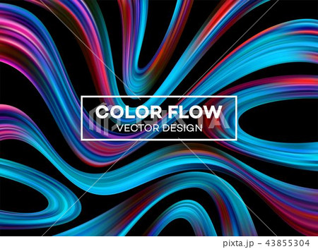 Modern colorful flow poster. Wave Liquid shape in blue color background. Art design for your design 43855304