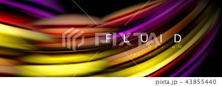 Wave fluid flowing colors motion effect, holographic abstract background. Vector illustration Wave fluid flowing colors motion effect, holographic abstract background. Vector illustration 43855440