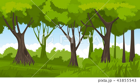 Summer Forest Vector Backroundのイラスト素材