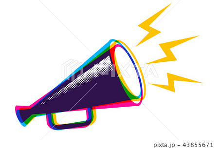 Vector megaphone in CMYK style. 43855671