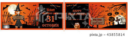 Invitation tickets for the Halloween night party Invitation tickets for the Halloween night party 43855814