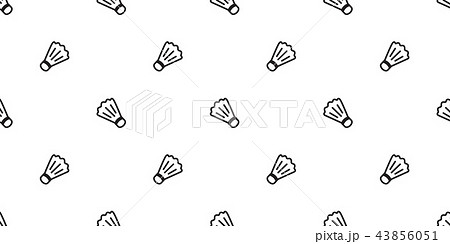 Badminton Seamless Pattern Shuttlecock Vectorのイラスト素材