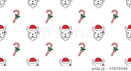 Dog seamless pattern vector bulldog Christmas  43856086