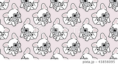 Dog seamless pattern french bulldog vector cute 43856095
