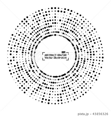 Abstract halftone circle frame with black random 43856326