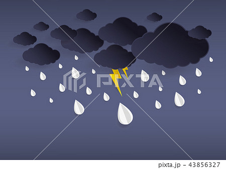 Rainy fall and clouds of thunder strom background 43856327