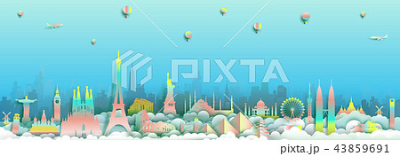 Happy travel top of the world famous countries. 43859691