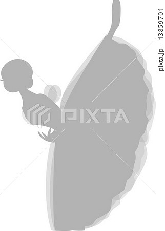 バレエ　バレリーナ　ジゼル　シルエット　グレー 43859704