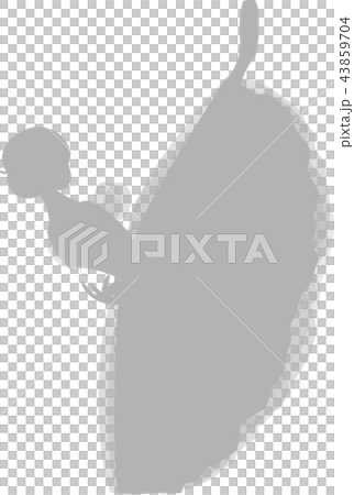 バレエ　バレリーナ　ジゼル　シルエット　グレー 43859704