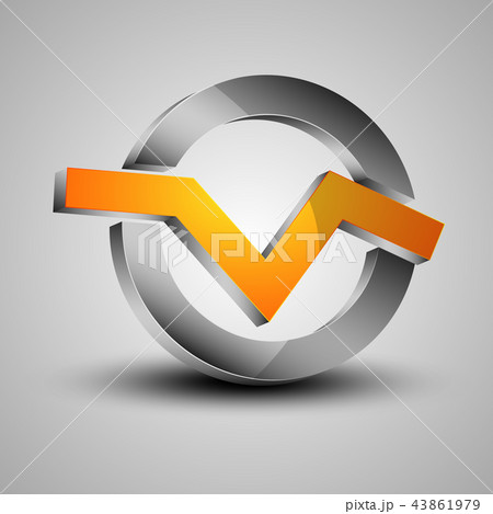 Orange lightning crosses the dark gray circle Orange lightning crosses the dark gray circle 43861979