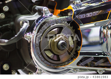 close up detail Motorcycle wheel in black with ABS close up detail Motorcycle wheel in black with ABS 43861983